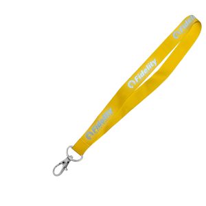 Hi-Viz Lanyard Silver Reflective Print S/Sided with Snap Hook