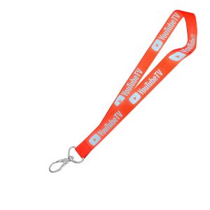 Hi-Viz Lanyard Silver Reflective Print D/Sided with Lobster Clip