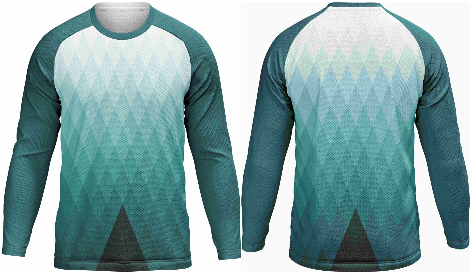Mens Athletic Crew Neck Long Sleeve T-Shirt | Raglan Sleeve - Image 4
