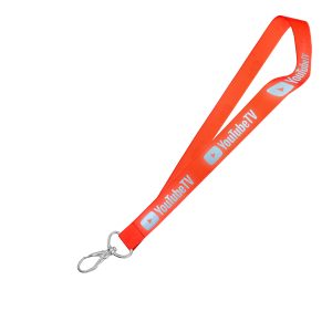 Hi-Viz Lanyard Silver Reflective Print S/Sided with Lobster Clip
