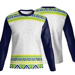 Unisex Long Sleeve Crew Neck T-Shirt | Poly Spandex | Africa Design