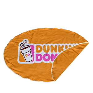 Lantana Quick Drying Round Picnic Blanket D/S Print Binded With Personalised Branded Petersham Webbing