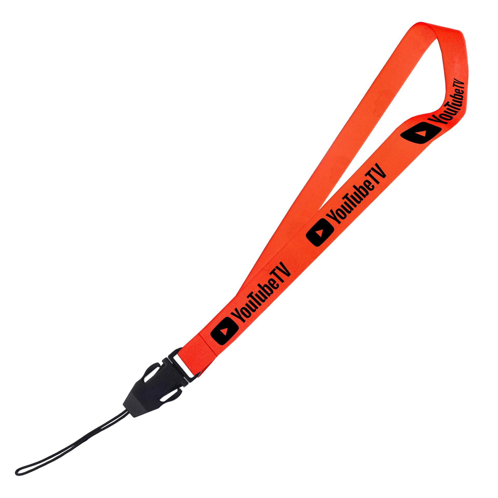 Hi-Viz Lanyard Black Sublimation Print S/Sided with Cellphone Clip - Image 2