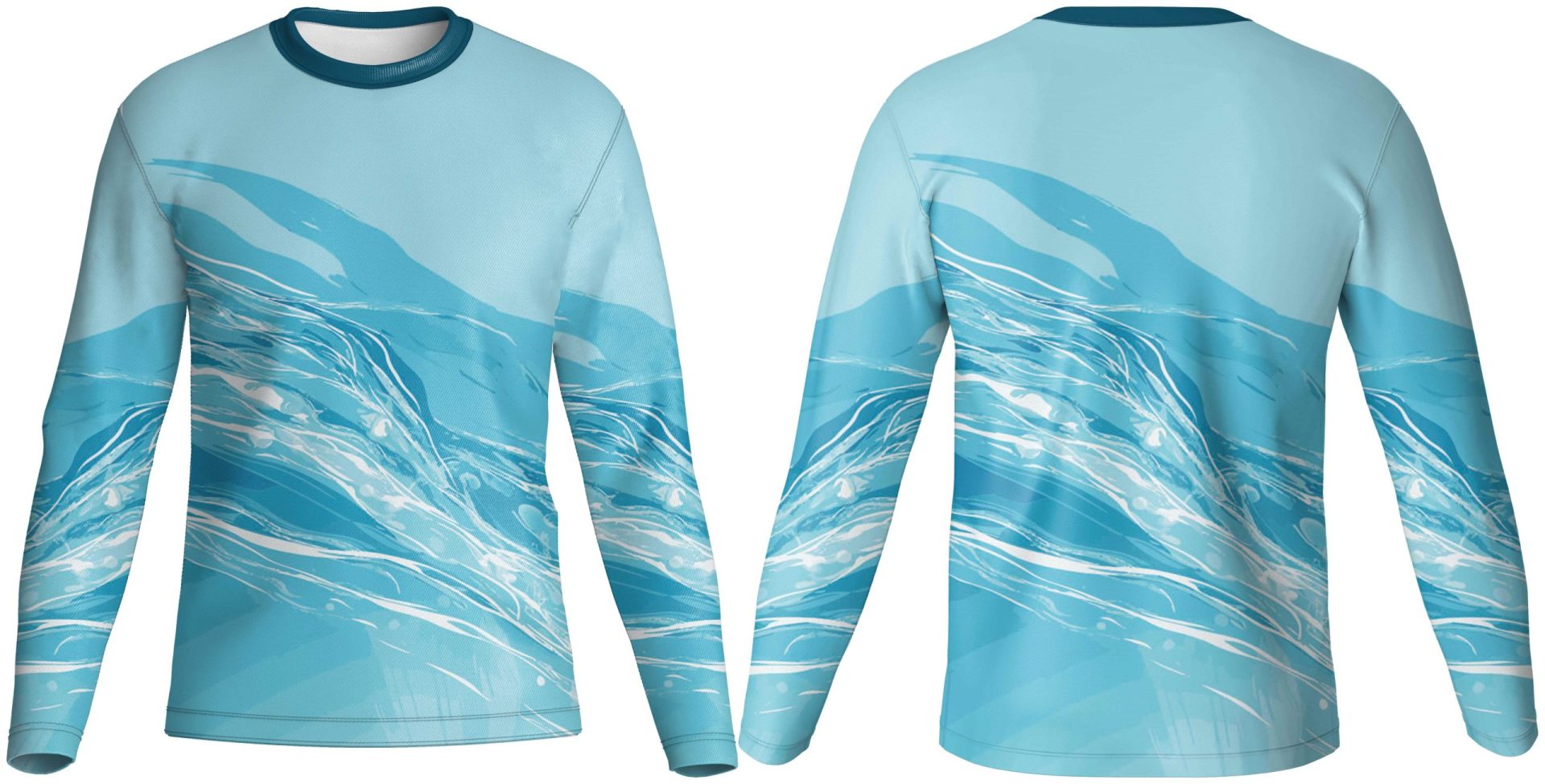 Kids Crew Neck Long Sleeve Fishing T-Shirt | Fitted Sleeve - Image 2
