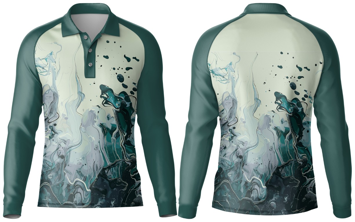 Kids Fishing Golfer Long Sleeve | Raglan Sleeve - Image 5