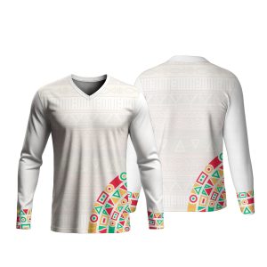 Unisex Long Sleeve V-Neck T-Shirt | Birdseye | Africa Design