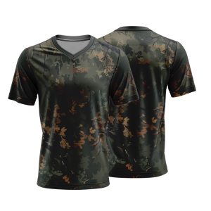 Unisex Short Sleeve V-Neck T-Shirt | Sport Tec | Camo Design