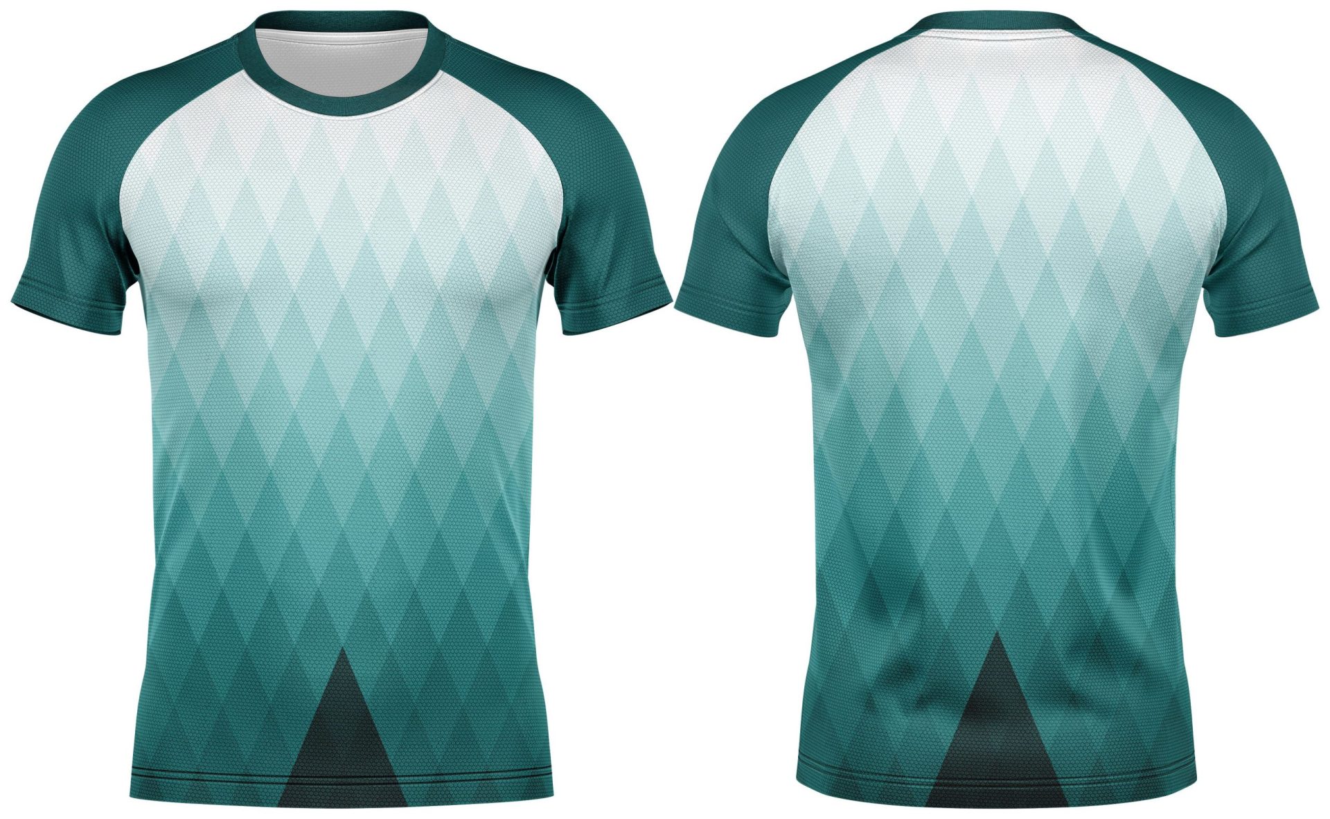 Mens Athletic Crew Neck Short Sleeve T-Shirt | Raglan Sleeve - Image 2