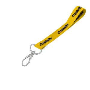 Hi-Viz Wrist Phone Strap Black Sublimation Print D/Sided with Lobster Clip