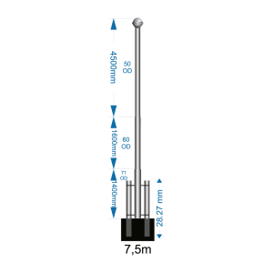 Swivel Base Flagpole 7.5m - including installation (one unit)