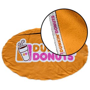 Lantana Quick Drying Round Picnic Blanket S/S Print Binded With Personalised Branded Petersham Webbing